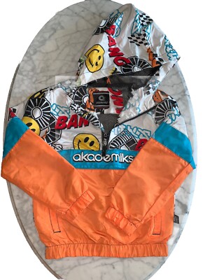 Akademiks Zip Up Jacket Hoody Urban Youth Boys Size 6 Graffiti