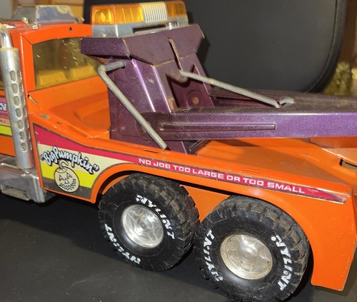 Vintage Nylint Ford Big Pumpkin Orange Wrecker Pressed Steel Tow Truck 16". 1970 - Picture 12 of 20