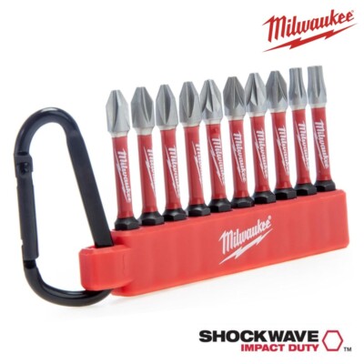 Milwaukee Shockwave Schlagschrauber Bit Set Karabiner 10-teilig