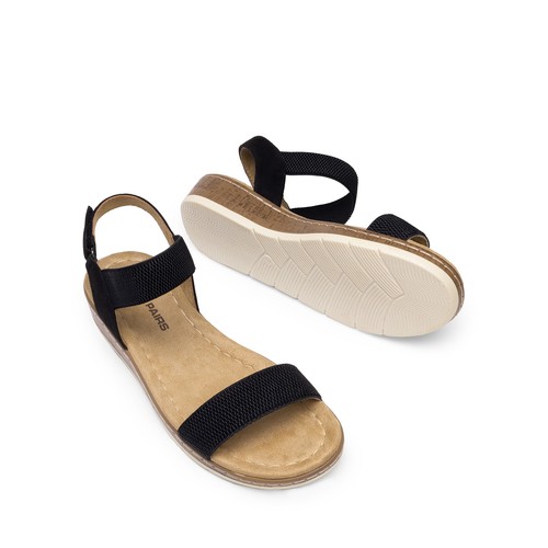 Women Low Wedge Heel Open Toe Flat Sandals Elastic Ankle Strap Dress Shoes - Picture 7 of 41