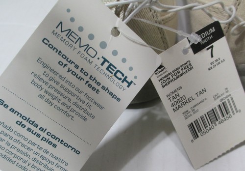 Nuevo con etiquetas Zapatos sin cordones Athletech para mujer 7 de lona tostada Markel #40620 - Imagen 6 de 7