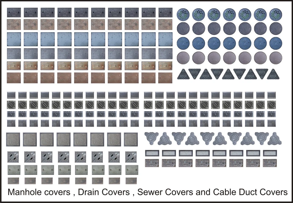 "00"Gauge,Paving, 2m  of 1 mm Thick Card to cut out,plus 250 Drain coversEtc   . - Image 4 of 4
