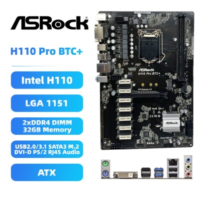 Bitcoin Asrock H110 Pro Btc+ Btc+ 13gpu Btc Motherboard Asrock