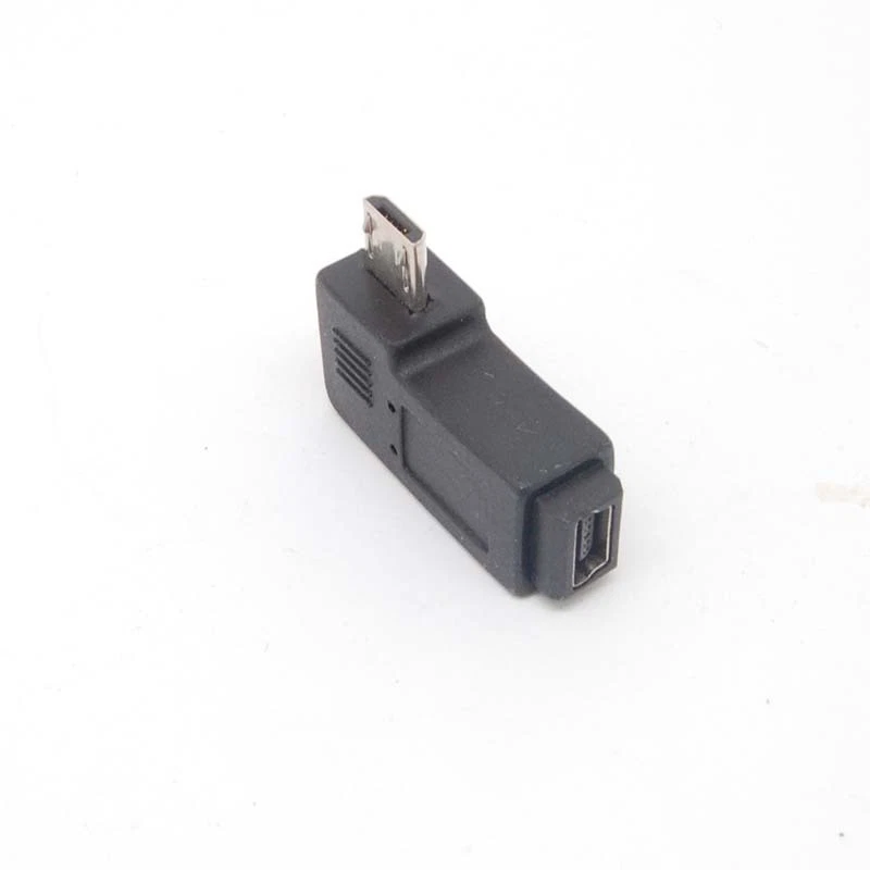 90 Degree left Angle Adapter micro USB Type A B male to mini USB feMale Charger - Image 2 of 4