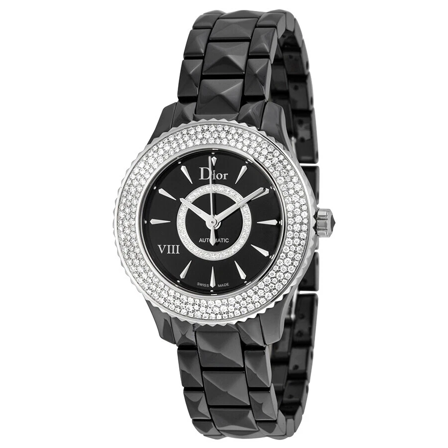 Montre automatique Dior VIII céramique CD1235E1C001 diamant acier inoxydable 34 mm