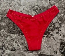 NWT VICTORIA'S SECRET PINK RED SMOOTH EVERYDAY STRETCH THONG PANTIES