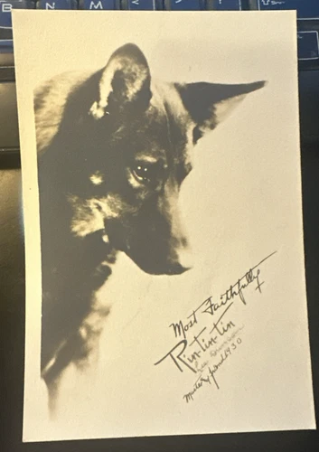 VINTAGE RIN TIN TIN SIGNED PHOTO LEE DUNCAN 1930 KEN-L-RATION DOG FOOD CHAPPEL