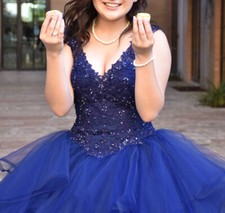 Blue Quinceanera Dress with Hoop Skirt
