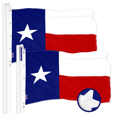 G128 2 Pack: Texas TX State Flag 10x15 Ft Embroidered 300D Polyester