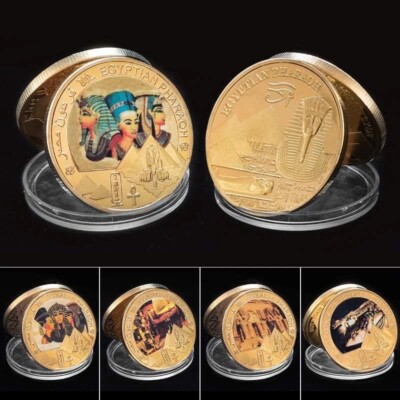 Pièces De Monnaie en Plaqué Or 1pc Egypte Egypt Sphinx Pièces pour Collection Cadeau Cadeau