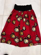 African Style Ankara Mid Length Skirt Elastic Band Medium Size- Red