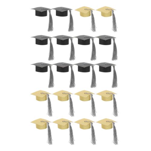 20 Pcs Mini Graduation Caps for Wine Bottles Graduation Cap Wine Bottle Toppe...