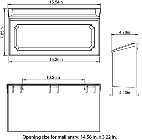 Gibraltar WMH00BAM Windsor Wall Mount Mailbox Plastic Black - Picture 5 of 5