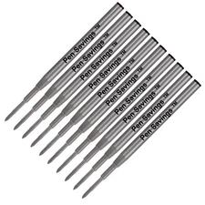 10 Ballpoint Smooth Flow Refills for MONTBLANC PEN - BLACK Medium