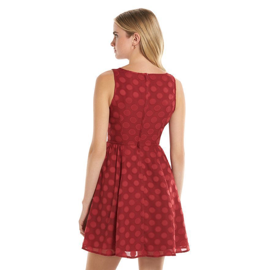 red polka dot skater dress DISNEY LAUREN CONRAD RED MINNIE DRESS SHORT SKATER MODERN POLKA DOT 2  FLIRTY NWT