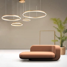 LED Pendant Light Modern Chandelier Acrylic Ring Lighting Fixture Hanging Lamp