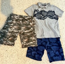 pre-owned Gymboree Boy shirt /shorts Pull on Shorts Cargo 7/8 in good condition