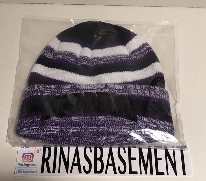 Boîte chapeau violet à rayures Supreme Heather logo neuf FW17 100 % authentique