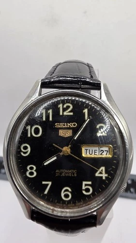 Refurb Vintage Seiko 5 6309-7150 Auto  New Genunine Leather Strap/ New Crystal.