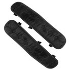 1pair Office Chair Arm Rest Cushion | 15.8x4 Inch Plush Black Non-slip Armrest