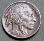 1919 P United States Buffalo Nickel 5 Cent - AU With Full Horn - Lot 1483