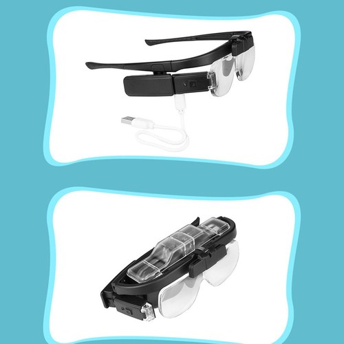 Compact LED Headband Magnifier Glasses for Crafts with 1 5x 2x 2 5x Options - Zdjęcie 2 z 12