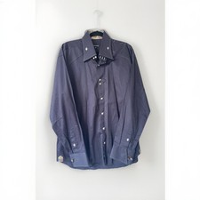 Bogosse Black Button-Up Dress Shirt Men  s 6/2XL Embellished Collar Paisley Trim