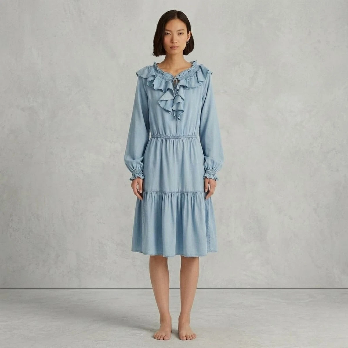 Ruffle Denim Dresses for Women for sale | eBay