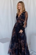 NEW Beautiful Womens Baltic Born Dark Blue Floral Dress / Size L