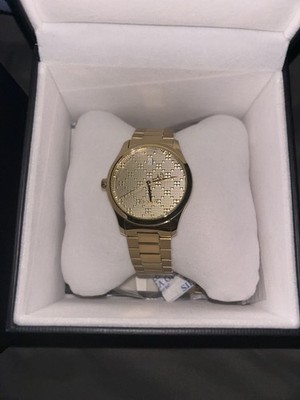 Gucci YA126461A Swiss Made Quartz 38mm Gold Tone SS Bracelet Watch Box+Papers