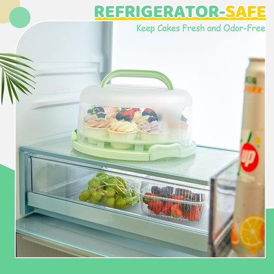 Cake Carrier with Lid and Handle, Bpa-Free Cake Containers Cake Holder for 10...