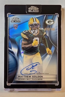 2025 Topps Chrome Black Matthew Golden Blue Encased On Card Autograph /150 RC