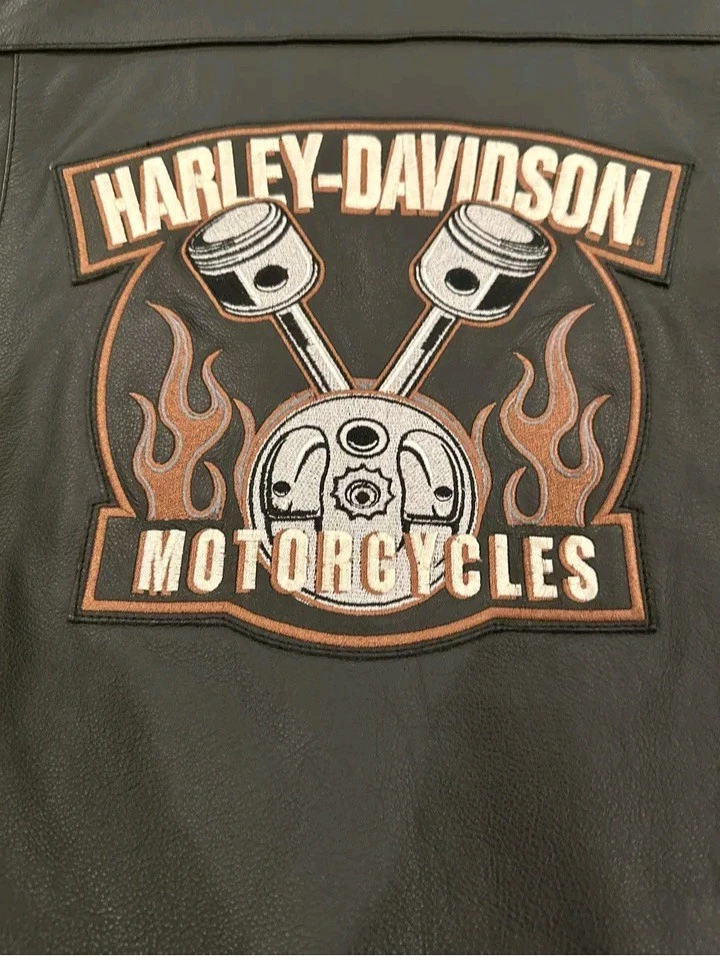 Chaleco de cuero Harley-Davidson para hombre pre-lujo motociclista café corredor talla XXL