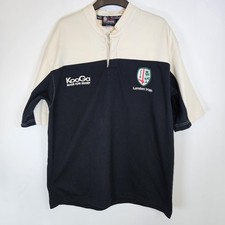 London Irish Rugby Shirt Jersey 02-03 Kooga Guinness Cream Black Vintage - Large