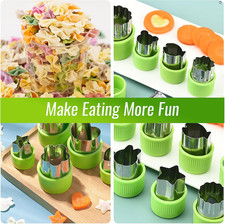 12PCS Sandwich Cutters Kids Fruit Vegetable Cookie Cutter Shapes Lunch Box Set