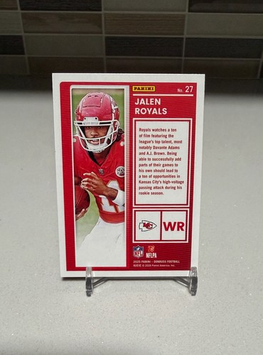 JALEN ROYALS RC 2025 Panini Donruss The Rookies #27 Kansas City Chiefs - Imagen 2 de 2