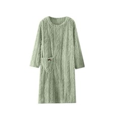 Ethan & Lucy Casual Green Long Sleeve Crew Neck Sweater Dress
