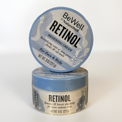 BeWell by NatureWell Retinol Renewing Cream Face & Body 8 oz (2 Pack)