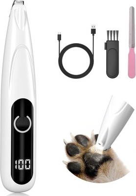 Pet Trimmer Led Usb Rechargeable Quiet Dog Cat Paws Eyes Ears Face
