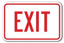 Exit Sign 12" x 18" Heavy Gauge Aluminum Signs