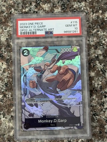 Monkey.D.Garp (115) (Alternate Art) OP02-115 Paramount War PSA 10