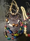 10 Chunky Beaded Necklace Lot Lucite Statement Jewelry Faux Pearl Glass (B-501) — photo 3