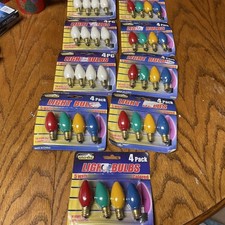 36 Xmas Light Bulbs, 5W  7 Watt, For Night Or Candelabras Unopened 24 Colored