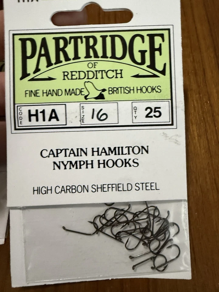 Ganchos Ninfa Capitán Hamilton Acero Perdiz De Redditch H1A Talla 16 X25 Paquete Foto 3 de 4