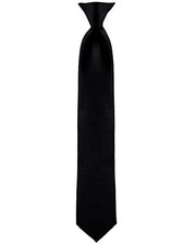 Clip on Ties for Men - Premium Solid Color Clip on Tie Regular - 20 inch Black