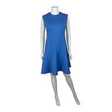 Vintage 70s Mod Dress Womens Medium Periwinkle Blue Polyester Dropwaist Shift