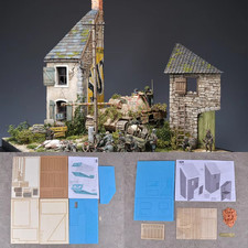 Assembly model sand stone house architecture ...