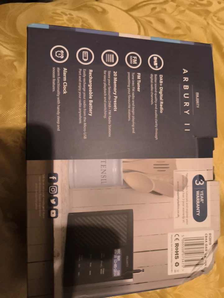 Majority Arbury II DAB/DAB+ Digital + UKW tragbares Radio, wiederaufladbar, Akku