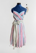 vintage 70s 80s Style C  est Moi rainbow striped strappy Sun Tea Party Dress M