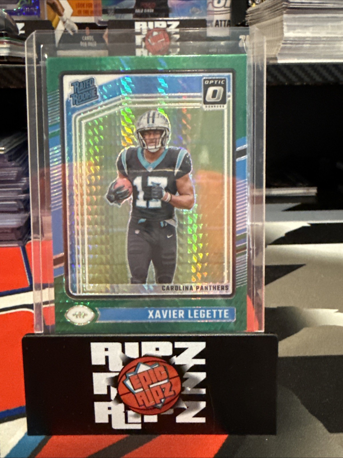 2024 Donruss Optic Xavier Legette RC Rated Rookie Green Hyper #299 Panthers